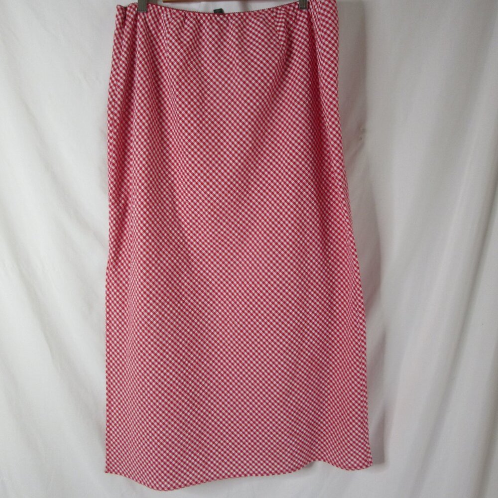 Wild Fable Maxi Skirt Red White Gingham Straight Column Size XXL NWOT - Picture 13 of 13